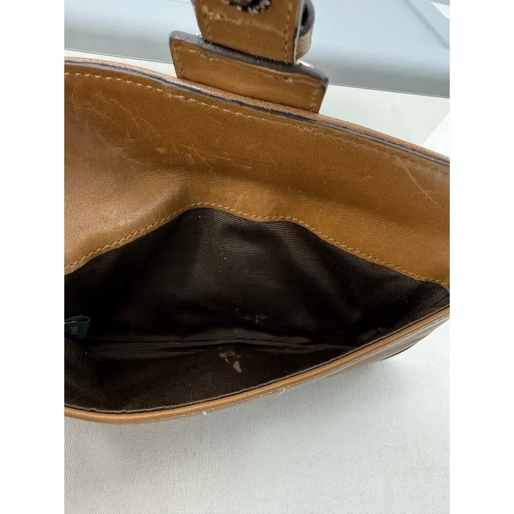 Coach Brown Leather Buckle Wristlet Clutch Wallet 7.5 x 4 Y2K Era